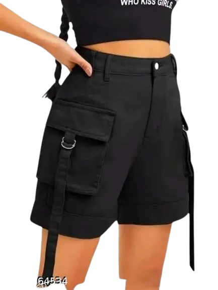 Euro Trendz Women solid cotton lycra stylish shorts