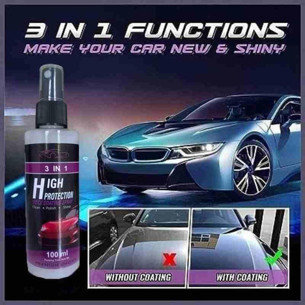 Euro Trendz 3 in 1 High Protection Quick Car Ceramic Coating Spray - Car Wax Polish Spray (Pack of 2)