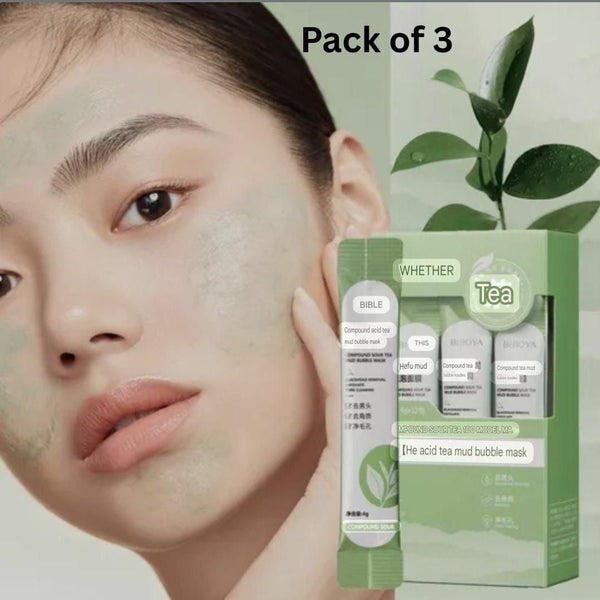 Euro Trendz Compound Sour Tea Bubble Mask (Pack of 3)