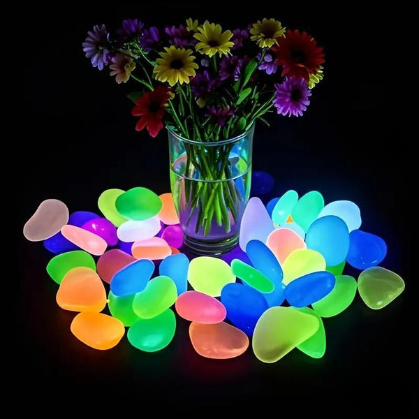 Euro Trendz 100pcs Artificial Mixed Color Glow Stones Fluorescent Rocks For Home Decor