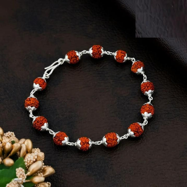 Euro Trendz Rudraksha Bracelet Silver Plated