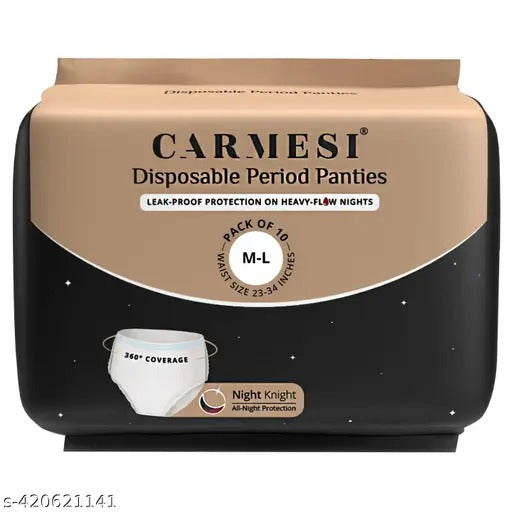 Euro Trends Period Panties (M-L) | 360° Protection for Super Heavy Flow | No Leakage, No Rashes, No Discomfort | All Night Protection | Ultra Absorbent Core | 10 Pcs