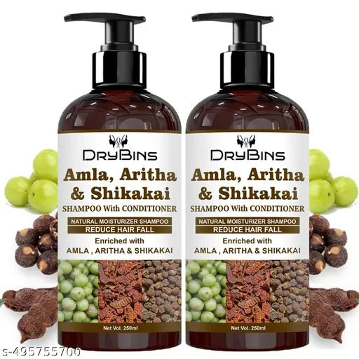Euro Trendz Amla , Aritha & Shikakai Shampoo with conditioner for Reduce hairfall and Anti-dandruff (500 ml)